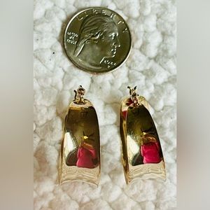 18K over Sterling Silver Hoop Earrings